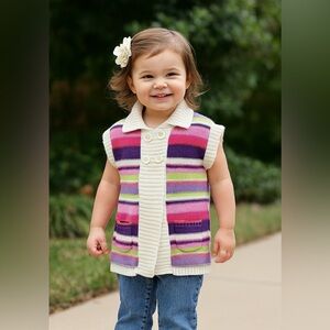 2013 Gymboree Corgi Line Multi Stripe Sweater size 2T